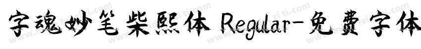 字魂妙笔柴熙体 Regular字体转换